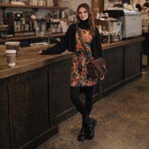 Y2K burnout dress women's S black pink blue sheer top lined whimsy goth fairy